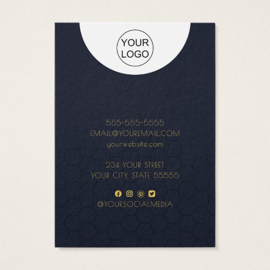 カスタム文字ロゴ・ネックレスイヤリングディスプレイカード (裏面)