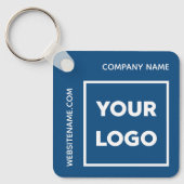 カスタム文字ロゴ・ビジネススワッグブルー キーホルダー (正面)