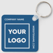カスタム文字ロゴ・ビジネススワッグブルー キーホルダー (裏面)