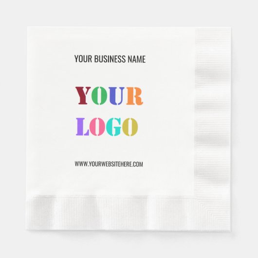カスタム文字ロゴ・ビジネス宣伝用ナプキン 縁ありランチョンナプキン (正面)