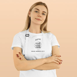 カスタム文字ロゴ&ビジネスlブラック&ホワイトプロモーション エプロン