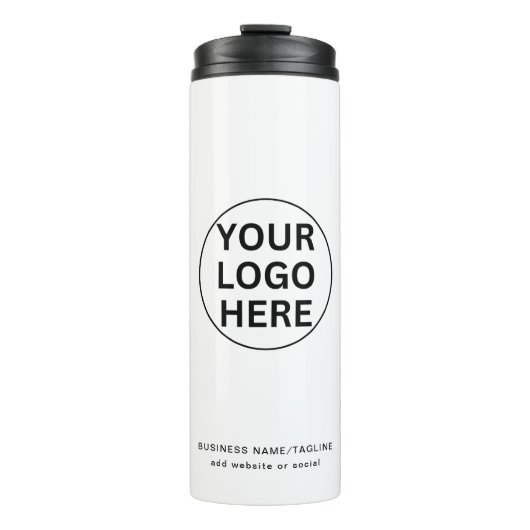 カスタム文字ロゴ&ビジネスlブラック&ホワイトプロモーション タンブラー (正面)