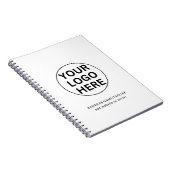 カスタム文字ロゴ&ビジネスlブラック&ホワイトプロモーション ノートブック (右側)