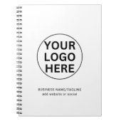 カスタム文字ロゴ&ビジネスlブラック&ホワイトプロモーション ノートブック (正面)