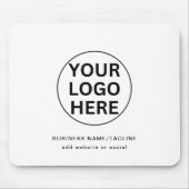 カスタム文字ロゴ&ビジネスlブラック&ホワイトプロモーション マウスパッド (正面)