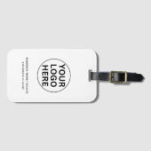 カスタム文字ロゴ&ビジネスlブラック&ホワイトプロモーション ラゲッジタグ (正面横)