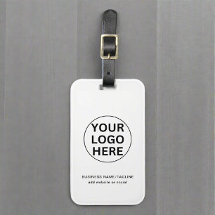 カスタム文字ロゴ&ビジネスlブラック&ホワイトプロモーション ラゲッジタグ