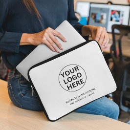 カスタム文字ロゴ&ビジネスlブラック&ホワイトプロモーション ラップトップスリーブ