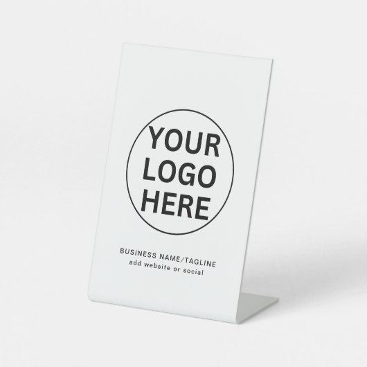 カスタム文字ロゴ&ビジネスlブラック&ホワイトプロモーション 台座サイン (正面)