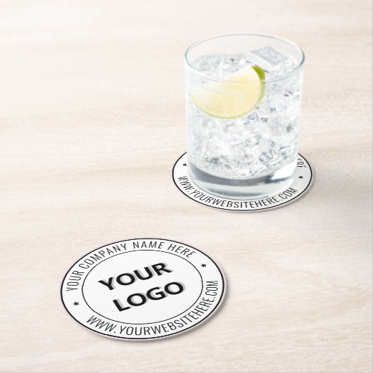 カスタム文字ロゴ – プロモーションビジネス ラウンドペーパーコースター (インサイチュ)