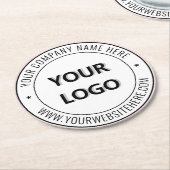 カスタム文字ロゴ – プロモーションビジネス ラウンドペーパーコースター (アングル)