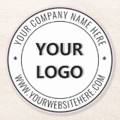 カスタム文字ロゴ – プロモーションビジネス ラウンドペーパーコースター (正面)