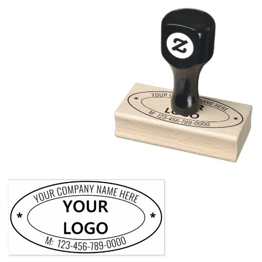 カスタム文字ロゴ・楕円形ゴム印 ラバースタンプ (押印)