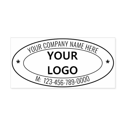 カスタム文字ロゴ・楕円形ゴム印 ラバースタンプ (インプリント)