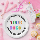 カスタム文字ロゴ・紙プレート ペーパープレート (パーティー)