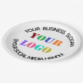 カスタム文字ロゴ・紙プレート ペーパープレート (アングル)