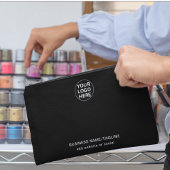 カスタム文字ロゴLプロモーションビジネスブラック アクセサリーポーチ