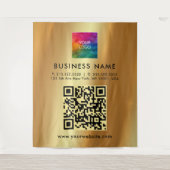 カスタム文字ロフェイクゴ金ゴールドテンプレートエクストララージXL タペストリー (正面)