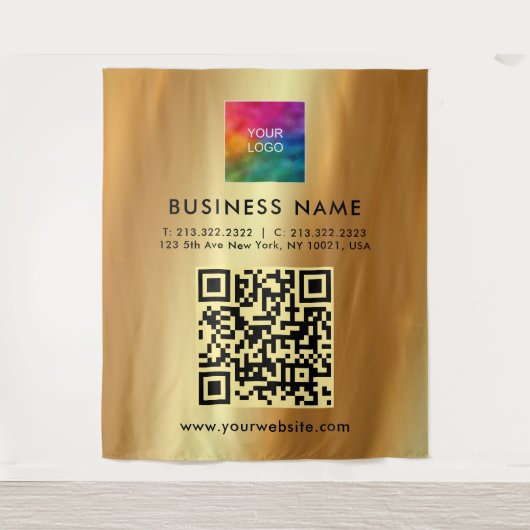 カスタム文字ロフェイクゴ金ゴールドテンプレートエクストララージXL タペストリー (正面)