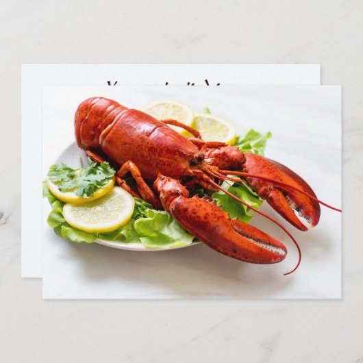 カスタム文字ロブスターディナー招待状 招待状 (正面/裏面)