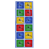 カスタム文字ローイングアイコン青 ワインギフトバッグ (裏面)