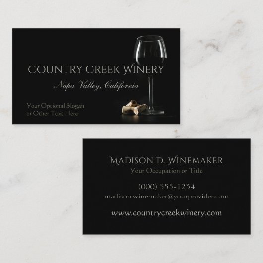 カスタム文字ワイナリー/バーテンダー名刺 名刺 (正面/裏面)