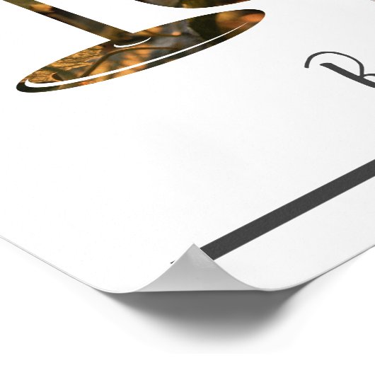 カスタム文字ワインボトル&グラス2つ ポスター (角)