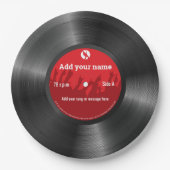 カスタム文字ヴィンテージまたはレトロビニールレコード ペーパープレート (正面)