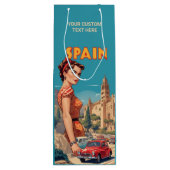 カスタム文字ヴィンテージスペイン ワインギフトバッグ (裏面)