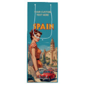 カスタム文字ヴィンテージスペイン ワインギフトバッグ (正面)