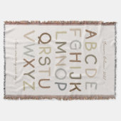 カスタム文字ヴィンテージ絵を描Alphabet子供部屋ルーム スローブランケット (正面)