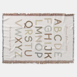 カスタム文字ヴィンテージ絵を描Alphabet子供部屋ルーム スローブランケット