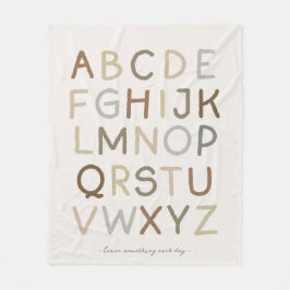 カスタム文字ヴィンテージ絵を描Alphabet子供部屋ルーム フリースブランケット