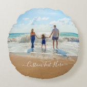 カスタム文字丸いピロー自分のデザイン ラウンドクッション (正面)