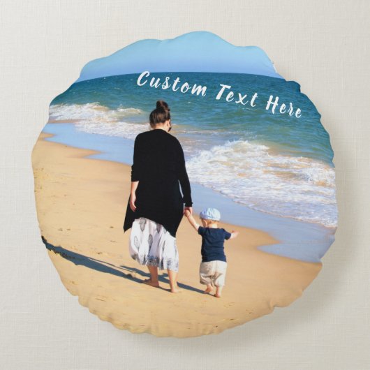 カスタム文字丸い枕あなたのデザイン ラウンドクッション (裏面)