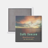 カスタム文字事業名レトロサンセット マグネット (正面/裏面)