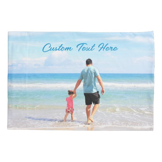 カスタム文字付きお気に入りのフォト枕ケース 枕カバー (裏面)