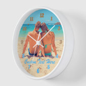 カスタム文字付きフォトウォール時計パーソナライズされた 壁時計 (傾斜)