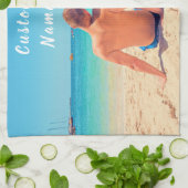 カスタム文字付きフォトキッチンタオル キッチンタオル (折り畳み)