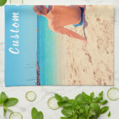 カスタム文字付きフォトキッチンタオル キッチンタオル (折り畳み)