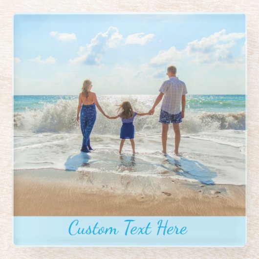 カスタム文字付きフォトグラスコースター ガラスコースター (正面)