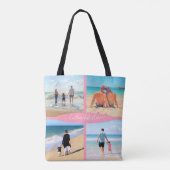 カスタム文字付きフォトコラージュのトートバッグ トートバッグ (裏面)