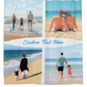 カスタム文字付きフォトコラージュシャワーカーテン シャワーカーテン (正面)