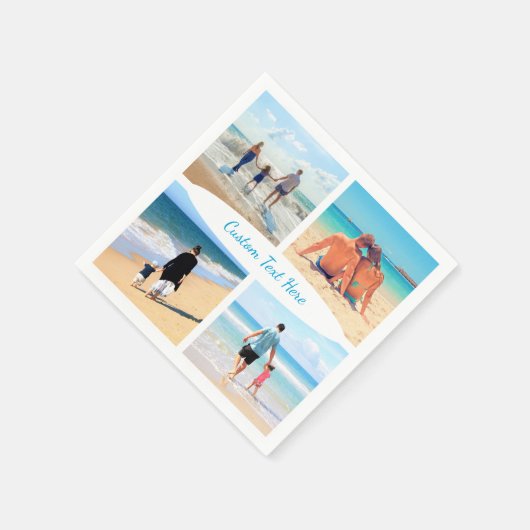 カスタム文字付きフォトコラージュナプキンス スタンダードカクテルナプキン (角)