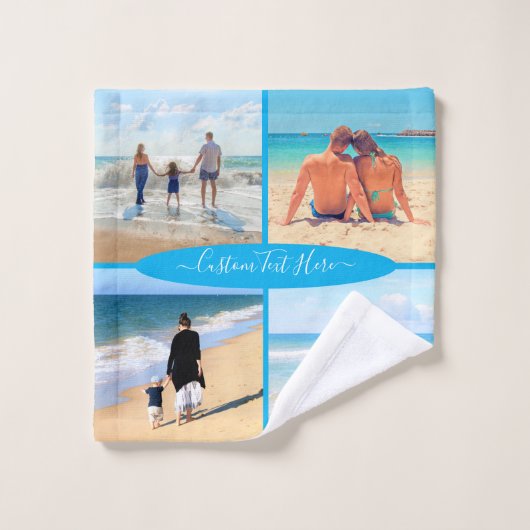 カスタム文字付きフォトコラージュバスタオル バスタオルセット (ウォッシュタオル)