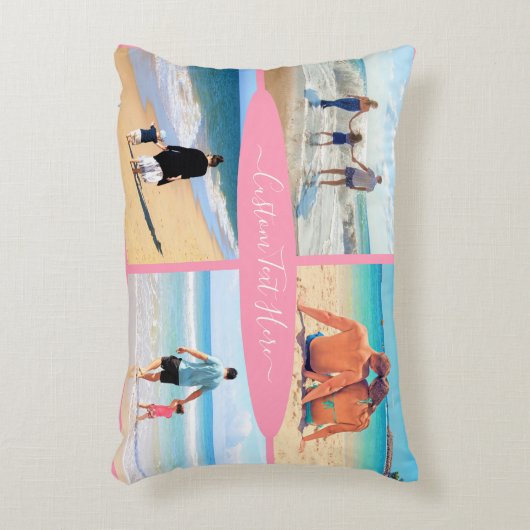 カスタム文字付きフォトコラージュ枕 アクセントクッション (正面(垂直))