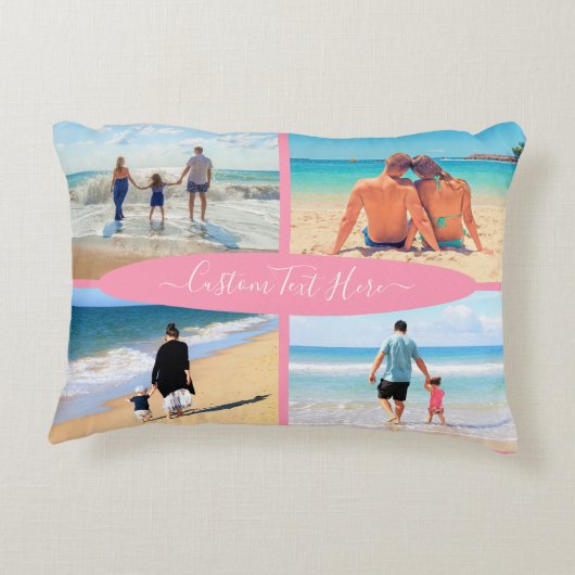 カスタム文字付きフォトコラージュ枕 アクセントクッション (裏面)