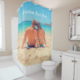 カスタム文字付きフォトシャワーカーテン シャワーカーテン