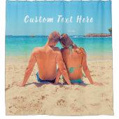 カスタム文字付きフォトシャワーカーテン シャワーカーテン (正面)