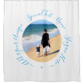 カスタム文字付きフォトシャワーカーテン シャワーカーテン (正面)